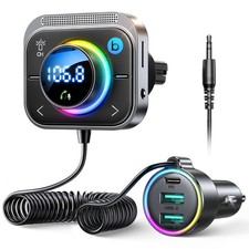 Bluetooth Car Adapter FM & AUX HiFi Bass Fast Charging picture