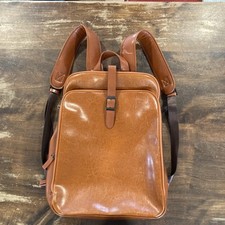 CLUCI Unisex Brown Backpack Purse Vegan Leather With 15x10 Inch Laptop Pouch EUC picture