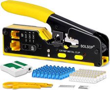 RJ45 Crimp Tool Kit with Cable Tester and 50-Pack Connectors picture