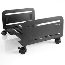 Large ATX Computer Tower Stand, Adjustable Mobile Cart with Locking Wheels, B... picture