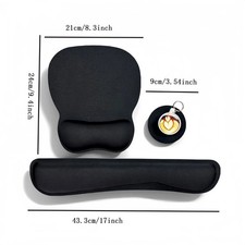 Ergonomic Keyboard Wrist Rest & Mouse Pad Set 3 Piece Memory Foam Non Slip picture