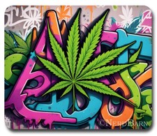 WEED CANNABIS Marijuana Psychedelic Graffiti ~ Mouse Pad / PC Mousepad Cool Gift picture