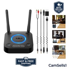 Upgrade Your TV Sound: B06TX Bluetooth 5.3 Transmitter for 2 Wireless Headphones picture