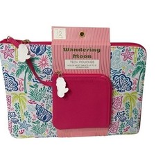 Wandering Moon Tech Pouch Mermaid Tropical Tablet Sleeve Set Pink 12 Inch Pink picture