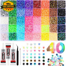 50000Pcs 3mm Resin Jelly Rhinestones 40 Colors Flatback Bedazzling Kit Set picture