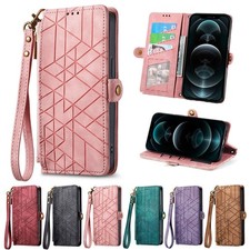 Flip Zipper Leather Wallet Cover Case For 18 17 16 14 15 12 11 13 Pro Max 16E picture
