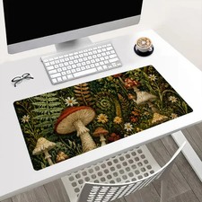 Mushroom Forest Mouse Pad Extended Desk Mat Fern Cottagecore Gaming Office picture