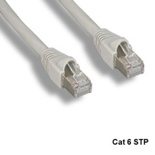 KNTK Gray 25ft Cat6 STP Cable Shielded 24AWG 550MHz Router Networking RJ45 picture