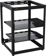 15U Open Frame Rack W/Optimal Air Flow, DIY Assembly, 20.4” Depth picture