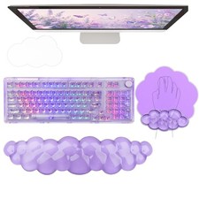 Gel Cloud Wrist Rest Keyboard Clear Purple Mouse Pad with Wrist Rest Set 3PCS picture
