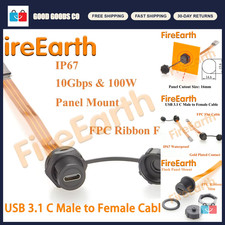 IP67 Waterproof USB 3.1 Type-C Extension Cable 10Gbps Flat Slim Connector 0.2m picture