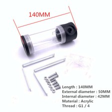 Computer water-cooled acrylic cylindrical water tank 140MM*50MM Side 4 holes picture