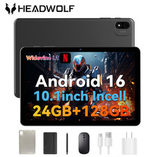 Headwolf Android 16 Tablet 10.1 inch WiFi FHD Display Tablets PC 128GB Octa-Core picture
