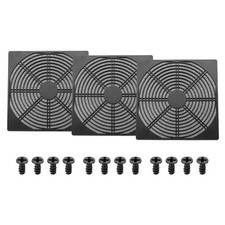 3Pcs 200mm Fan Filter Grill Plastic Ventilation Grill Cover with Screws, Black picture