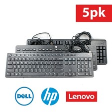 [5pk] Random Mix Slim Wired Keyboards - DELL HP Lenovo – Black picture