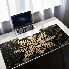 Premium Black Golden Mouse Pad with an Exquisite Large Hollow Snowflake Design picture