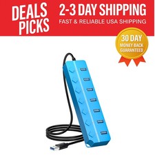 Multi-Device USB Hub 3.0: 7 Ports with Individual Switches - Perfect for Laptops picture