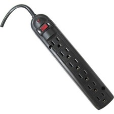 Weltron 6 Outlet Black Plastic Surge Protector w/ 20ft Cord picture