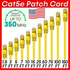 Yellow Cat5e Cable RJ45 Ethernet Patch Cord Router Cable LAN Network Wire Lot picture