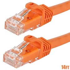 14FT CAT6 RJ-45 Ethernet LAN Network Patch Cable UTP Copper Wire 24AWG Orange picture