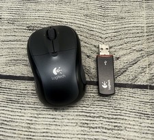 Logitech M-RBS136 Travel USB Wireless Optical Mouse Grey Receiver Cleaned Tested picture