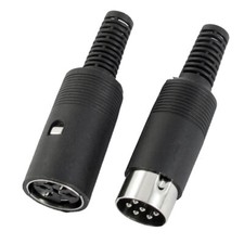 Pair 6Pin DIN Male to Female Socket Audio Cable Adapter Connector 6mm picture