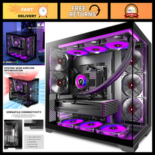 Mid Tower PC Case with 5 Fans, Type-C, Dual Tempered Glass, 420mm Radiator Suppo picture