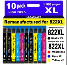 LOGASMART 822XL Ink Cartridges 10 Pack for Epson Black/CMYK picture