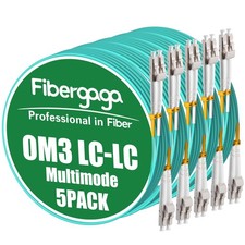 5 PCS 0.2M 7 Inch OM3 LC To LC Fiber Optic Patch Cable Multimode Duplex picture