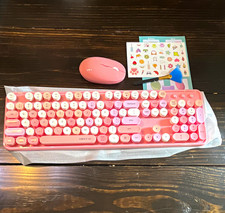 UBOTIE Pink Wireless Keyboard & Mouse Set QWERTY English w/ Number Pad picture