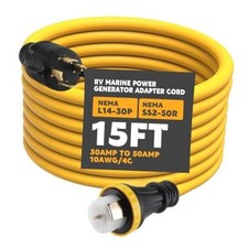 15FT NEMA L14-30P to SS2-50R RV Marine Power Generator Adapter Cord, 30A 15ft picture