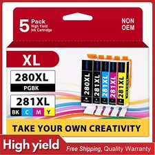 5PK 280XL/281XL Ink Cartridges for  PGI-280XL CLI-281XL C/Y/M/BK/PGBK TS702 picture