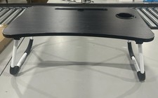 GENERIC FOLDING LAPTOP/BED TRAY TABLE - BLACK/BROWN/WHITE picture