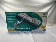 Vintage Logitech Cordless Freedom iTouch Keyboard Mouse Set picture