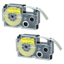 2PK XR-12YW Yellow Label Tape for Casio EZ-Label KL-60SR KL-60 KL-7000 KL-750BA picture