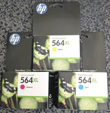 Genuine HP 564XL High Yield Ink Cartridge Lot Yellow, Magenta, Cyan (Exp 2012) picture