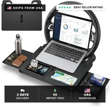 2-in-1 Extendable Steering Wheel Tray with Drawer Anti Slip Protective Adhesive picture
