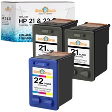 3PK Fits HP 21 HP 22 Ink Cartridge Combo Officejet J3650 J3680 4315 Printers picture