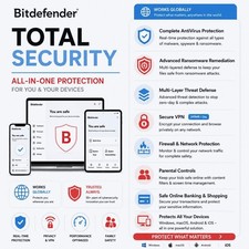 Bitdefender Total Security 2026 3 Years 1 To 15 Devices + Daily VPN picture