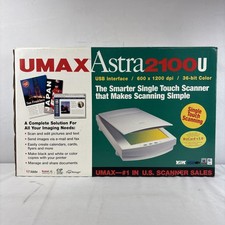UMAX Astra 2100U USB Interface 600x1200 DPI 36-Bit Color White New In Box picture