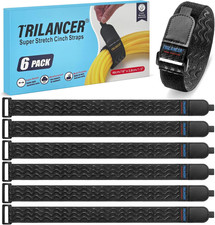Trilancer Elastic Cinch Straps with Anti-Slip Strips, 18'' X 1.5'' (6 Pack) picture