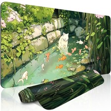 1pc Extra Large Durable Mouse Pad with Cute Cat, Fish, and Scenery Design - Sm picture