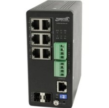Transition Hardened SISPM1040-362-LRT switch 8 ports 10/100/1000Base-T PoE. EB picture