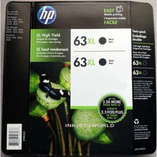 2pack HP 63XL High-Yield Black Original Ink Cartridges Retail Box picture
