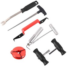 7-Piece Vintage Windshield Removal Tool Set Cutting Wire Handles Case picture