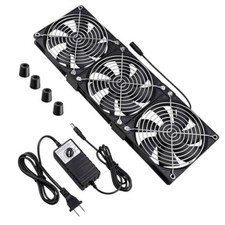 Dual Ball 3 x 120mm Computer Fan with AC Plug DC 12V Server Fans 3x120mm fan picture