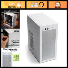 Compact Micro-ATX Mini ITX PC Case with 80mm Fan - White, Ideal for Gaming & Bui picture