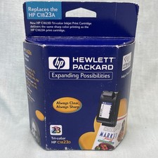 Vintage HP 23 Tri-Color Ink Cartridge C1823D Genuine Hewlett Packard Sealed Y2K picture