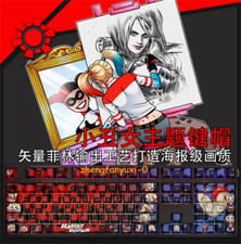 DC Comic Joker Lady Transparent PBT Keycaps Set for Cherry Mechanical Keyboard picture