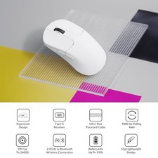 KEYCHRON M3 MINI 4K WIRELESS BLUETOOTH 5.1/2.4 GHZ/WIRED OPTICAL MOUSE, -  WHITE picture